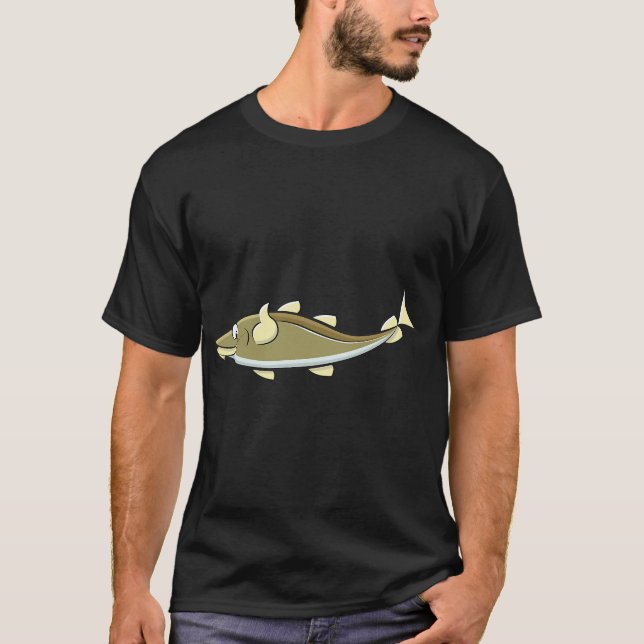 Glad tecknad torskfisk t shirt (Framsida)