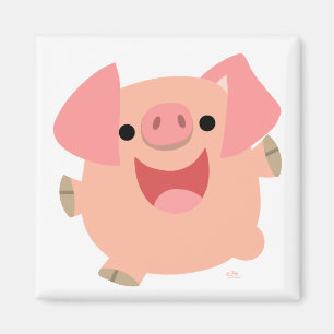 Glad tecknadgrismagnet magnet