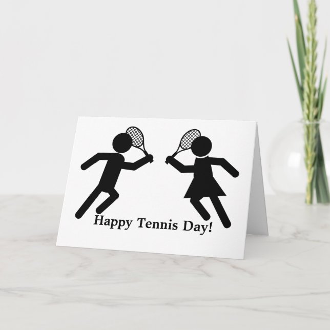 Glad Tennisdag Kort (Framsida)