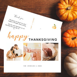 Glad Thanksgiving 3 Foto Baby Shower Tacksam Helg Vykort