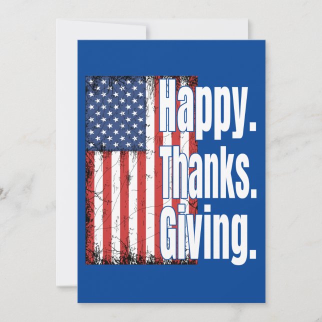 Glad Thanksgiving amerikansk flagga  Inbjudningar (Framsida)