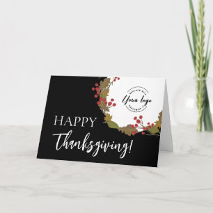 Glad Thanksgiving Anpassat företagslogotyp  Kort