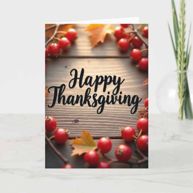 Glad Thanksgiving Bärkort Kort (Framsida)