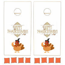 Glad Thanksgiving Cornhole-uppsättning Turkiet Fam