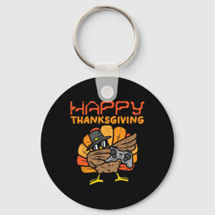Glad Thanksgiving Dabba Gamer Turkos Kids Pojkar  Nyckelring