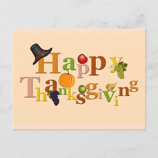 Glad Thanksgiving Day-design Vykort (Framsida)