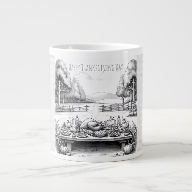 Glad Thanksgiving Day Specialmugg Jumbo Mugg (Framsidan)