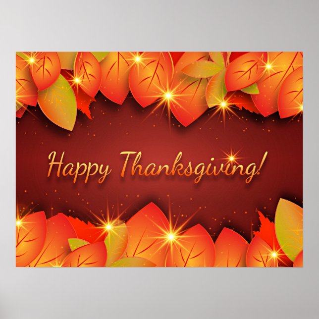 Glad Thanksgiving, dekorativ, Poster (Framsidan)
