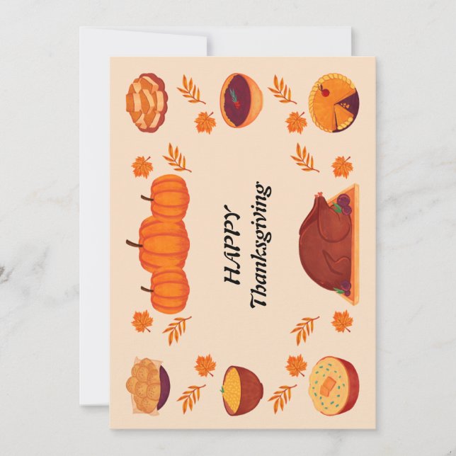 glad thanksgiving-design inbjudningar (Framsida)