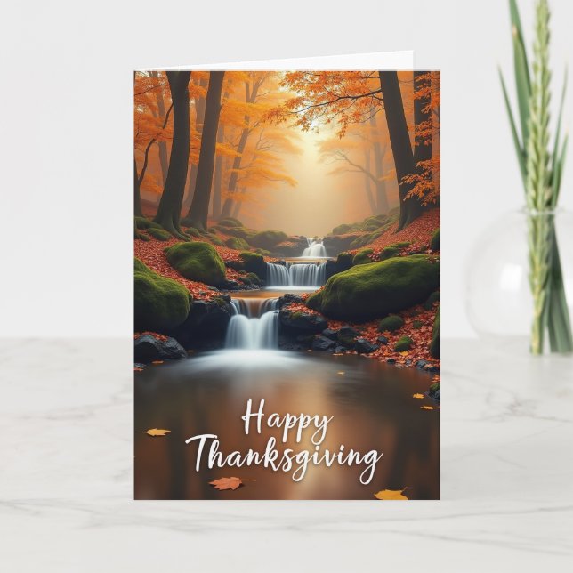 Glad Thanksgiving Falls-kort Kort (Framsida)