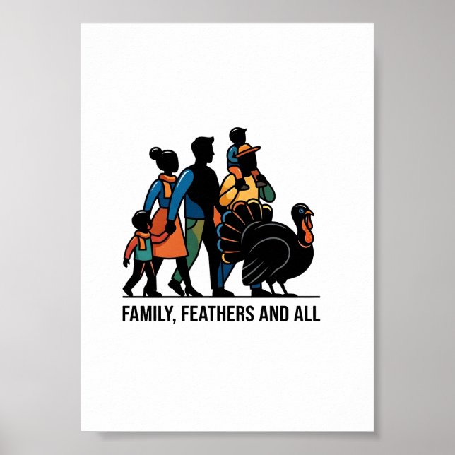 Glad Thanksgiving Familjemiddag Design  Poster (Framsidan)
