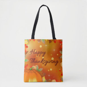 Glad Thanksgiving Färgglada höstlöv Tygkasse