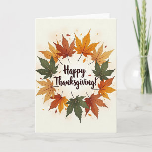 Glad Thanksgiving Färgrik Kort