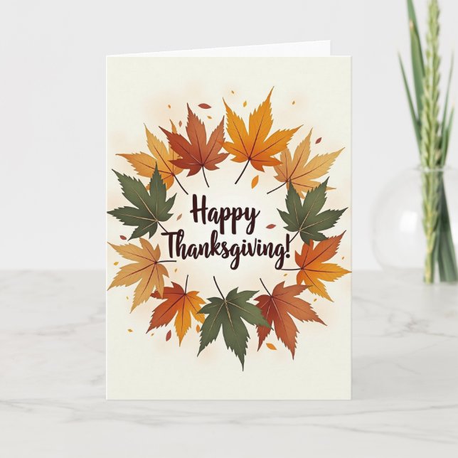 Glad Thanksgiving Färgrik Kort (Framsida)
