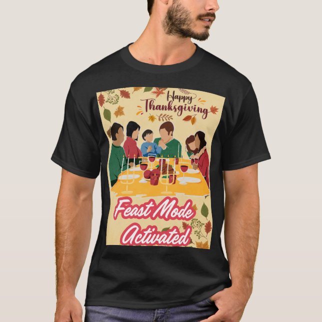Glad Thanksgiving Festläge Aktiverat tee (Framsida)