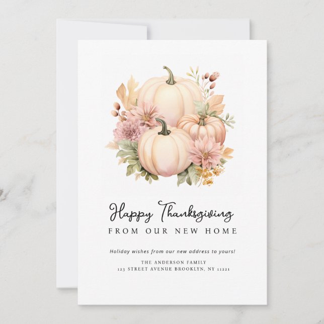 Glad Thanksgiving flyttningsmeddelande kort (Framsida)