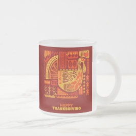 Glad Thanksgiving Geometrisk Abstrakt Orange Brun Frostad Glasmugg