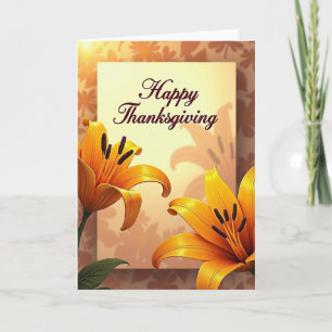 Glad Thanksgiving Golden Blooms-kort Kort