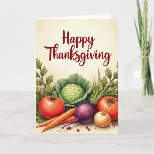 Glad Thanksgiving-grönsaker-kort Kort