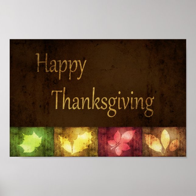 Glad Thanksgiving Grunge Löv Poster (Framsidan)