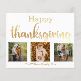 glad thanksgiving guld chic 3 bilder collage kort