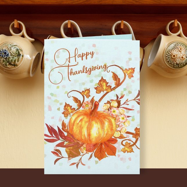 Glad Thanksgiving-hälsning Pumpa Höst Kort (Skapare uppladdad)