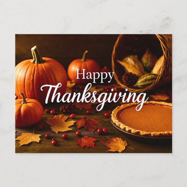 Glad Thanksgiving Höst Postkort Helg Vykort (Framsida)