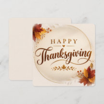 Glad Thanksgiving Höstblad Underlägg Kort