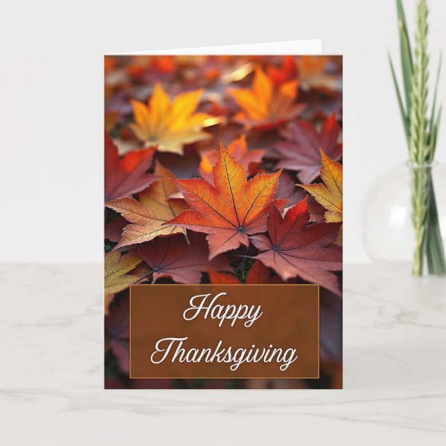 Glad Thanksgiving Höstfärger Kort (Framsida)