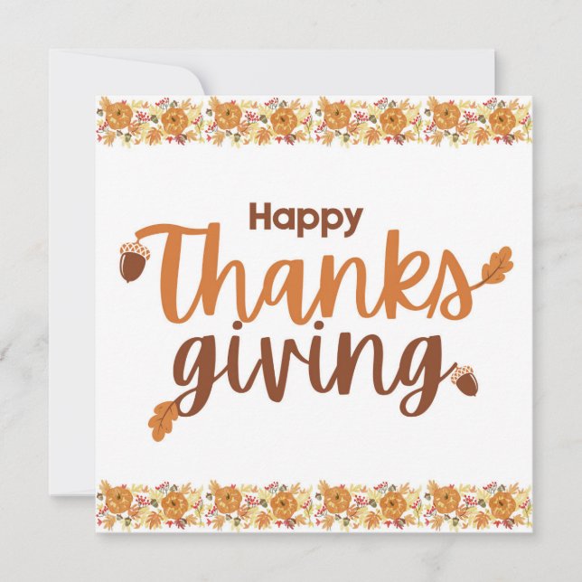Glad Thanksgiving höstfärger Kort (Framsida)