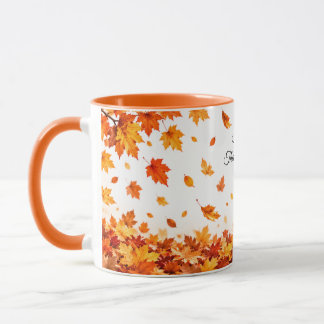 Glad Thanksgiving Höstlöv Höst Kaffe Mugg