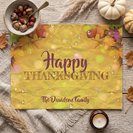 Glad Thanksgiving Höstlöv Och Regndroppar Helg Vykort