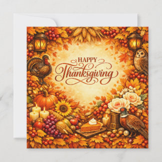 Glad Thanksgiving - Höstskördeflakort Julkort