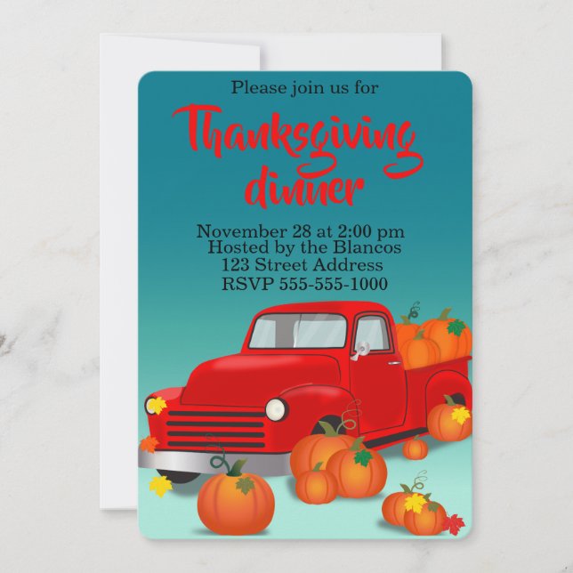 Glad Thanksgiving Inbjudningar (Framsida)
