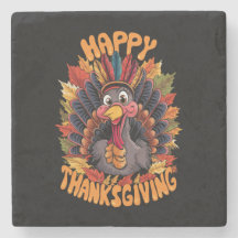 Glad Thanksgiving Kalkon Familj Höst
