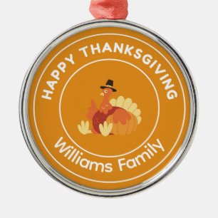 Glad Thanksgiving kalkon orange Julgransprydnad Metall