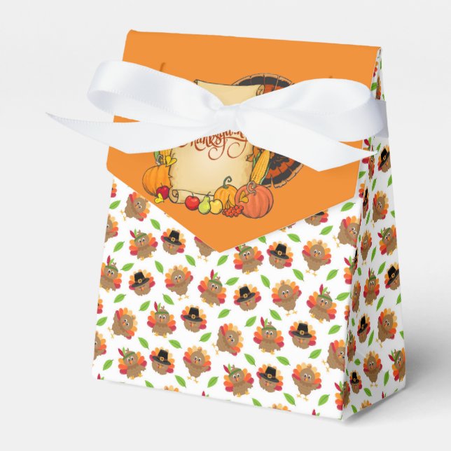 Glad Thanksgiving Kalkon Presentaskar (Framsidan Sidan)
