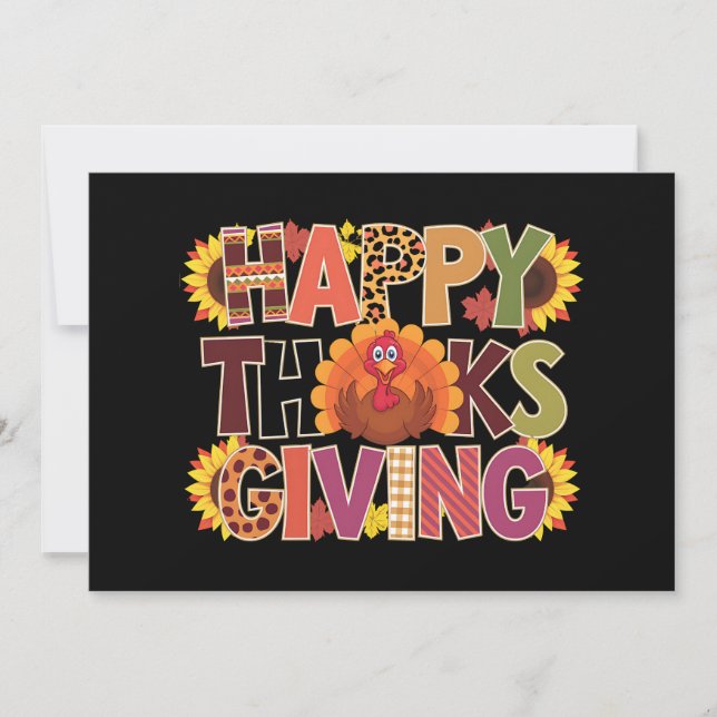 Glad Thanksgiving Kalkon Rolig Pumpa Säsong Julkort (Framsida)