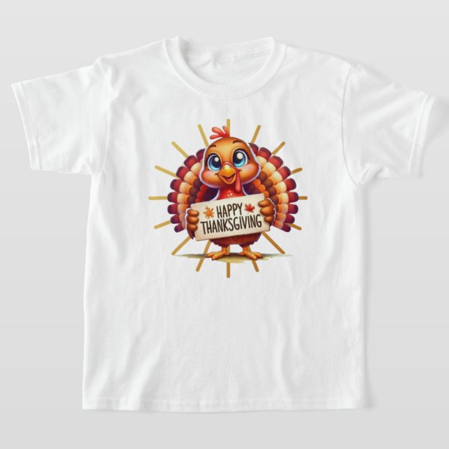 Glad Thanksgiving kalkon rolig  T Shirt (Laydown)