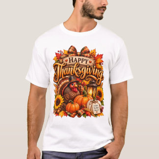 Glad Thanksgiving Kalkon T Shirt