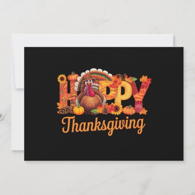 Glad Thanksgiving Kalkoner Höst Julkort (Framsida)