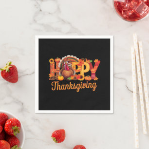 Glad Thanksgiving Kalkoner Höst Pappersservett