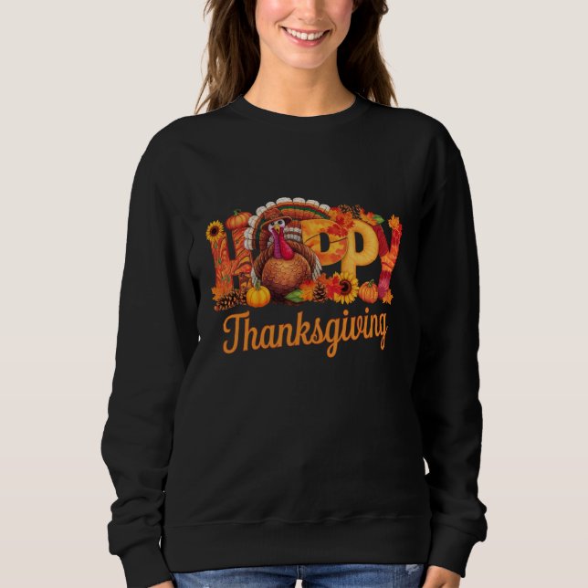 Glad Thanksgiving Kalkoner Höst T Shirt (Framsida)