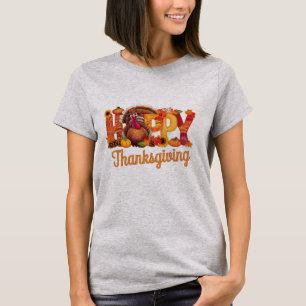 Glad Thanksgiving Kalkoner Höst T Shirt