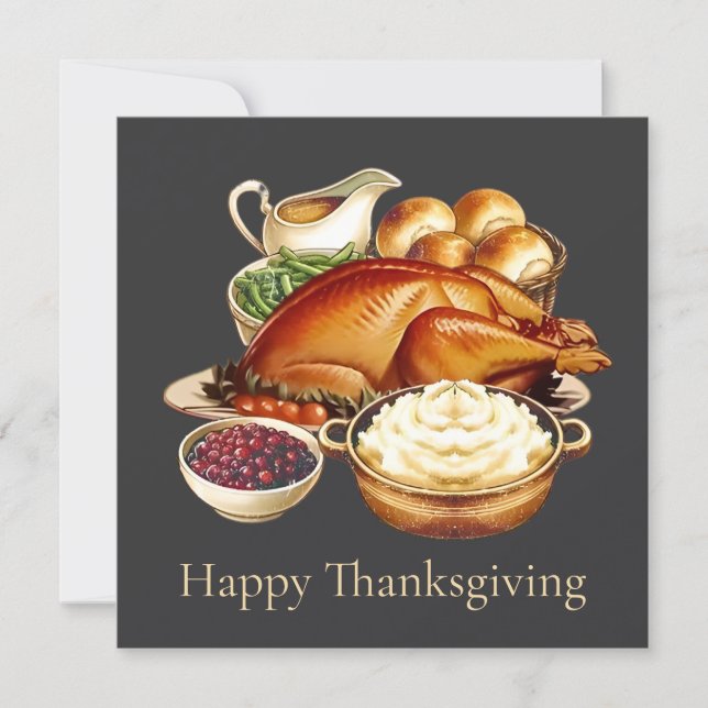 Glad Thanksgiving-kort Julkort (Framsida)
