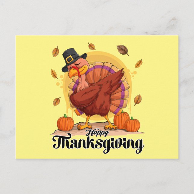 Glad Thanksgiving-kort Vykort (Framsida)