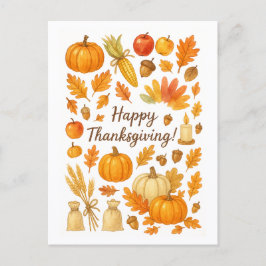 Glad Thanksgiving-kort Vykort