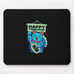Glad Thanksgiving Maneki Neko Lucky Cat Japansk Musmatta