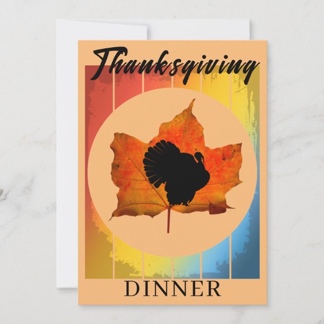 Glad Thanksgiving middagsfest Inbjudningar (Framsida)