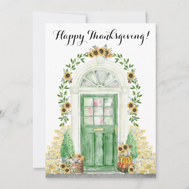 Glad Thanksgiving Ny Hem Annonsering Meddelande (Framsida)